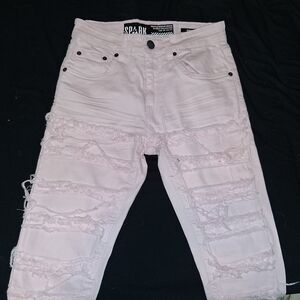 Women's Distressed White Jeans